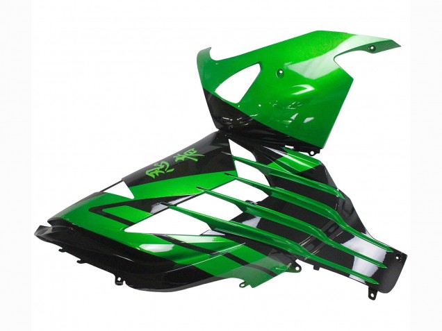 2012-2024 Kawasaki ZX14R ZZR1400 Motorcycle Fairing Kits - Green Glossy Black Canada