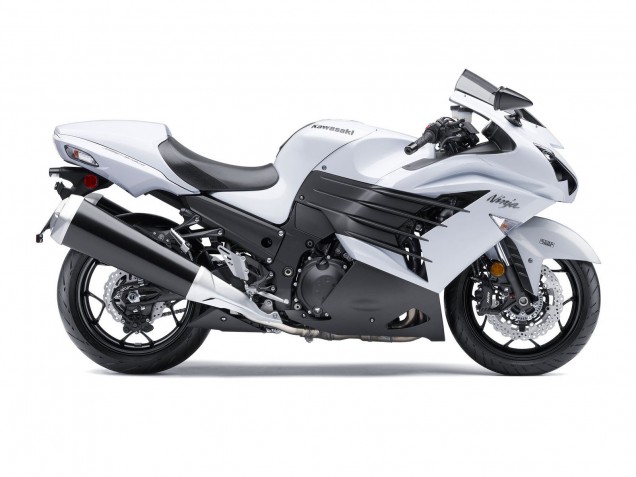 2012-2024 Kawasaki ZX14R ZZR1400 Motorcycle Fairings - White Matte Black Canada