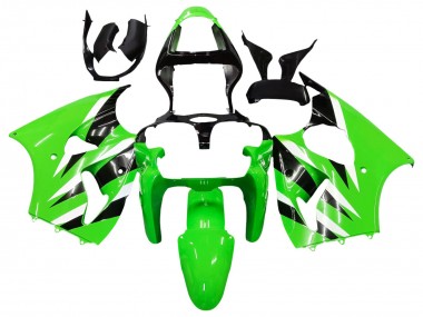 2000-2002 Kawasaki ZX6R Motorcycle Fairings - Green White Black Canada