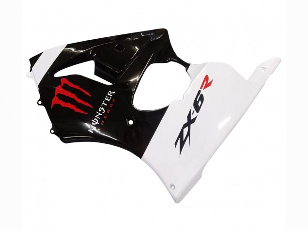 2000-2002 Kawasaki ZX6R Motorcycle Fairings - White Black Red Monster Canada