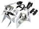 2003-2004 Kawasaki ZX6R Motorcycle Fairings - White Black Motul Lucky Strike Canada