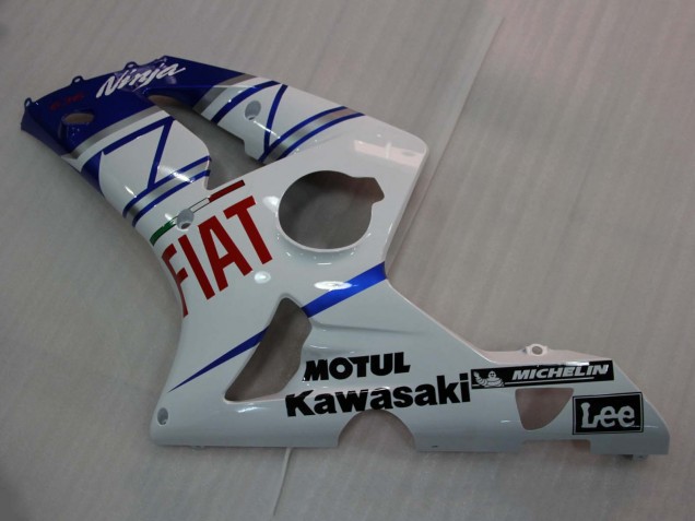 2003-2004 Kawasaki ZX6R Motorcycle Fairings - White Blue Red Fiat Canada