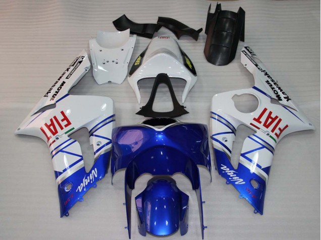 2003-2004 Kawasaki ZX6R Motorcycle Fairings - White Blue Red Fiat Canada