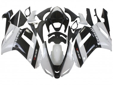 2007-2008 Kawasaki ZX6R Motorcycle Fairing - White Black Canada