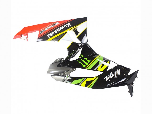 2009-2012 Kawasaki ZX6R Motorcycle Fairings - Green Glossy Black Yellow White Red Elf Monster Canada