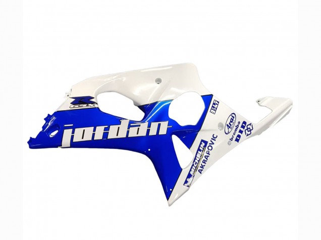 2000-2002 Suzuki GSXR1000 Motorcycle Fairings - White Blue Jordan 59 Canada