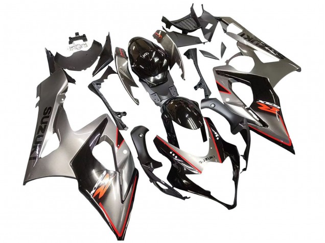 2005-2006 Suzuki GSXR 1000 Motorcycle Fairing - Silver Black Red Canada