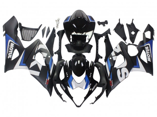 2005-2006 Suzuki GSXR 1000 Motorcycle Fairings - Black Blue White Motul Canada