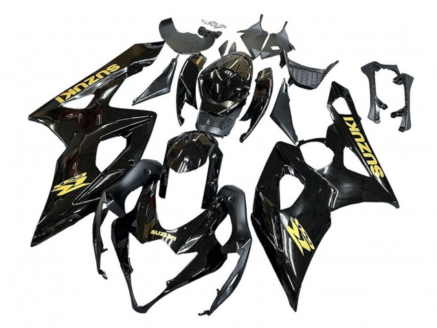 2005-2006 Suzuki GSXR 1000 Motorcycle Fairings - Glossy Black Gold Decal Canada