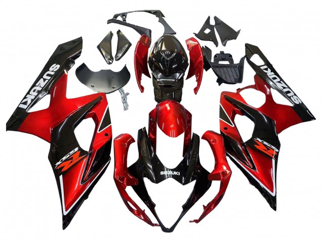 2005-2006 Suzuki GSXR 1000 Motorcycle Fairings - Red Glossy Black Canada
