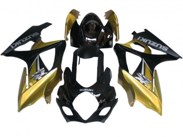 2007-2008 Suzuki GSXR 1000 Motorcycle Fairings - Gold Black Silver Decal Canada