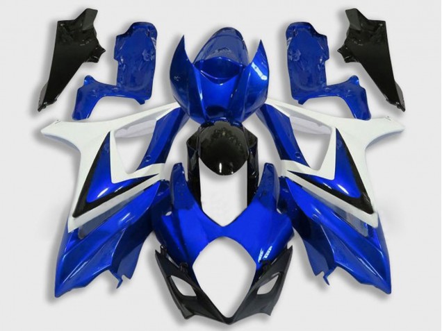 2007-2008 Suzuki GSXR 1000 Motorcycle Fairing - White Blue Black Canada