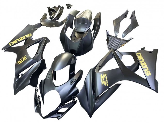 2007-2008 Suzuki GSXR 1000 Motorcycle Fairings - Matte Black Gold Decal Canada