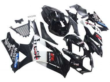 2007-2008 Suzuki GSXR 1000 Motorcycle Fairings - Glossy Black White West Canada