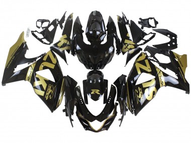 2009-2016 Suzuki GSXR 1000 Motorcycle Fairings - Glossy Black Gold Canada