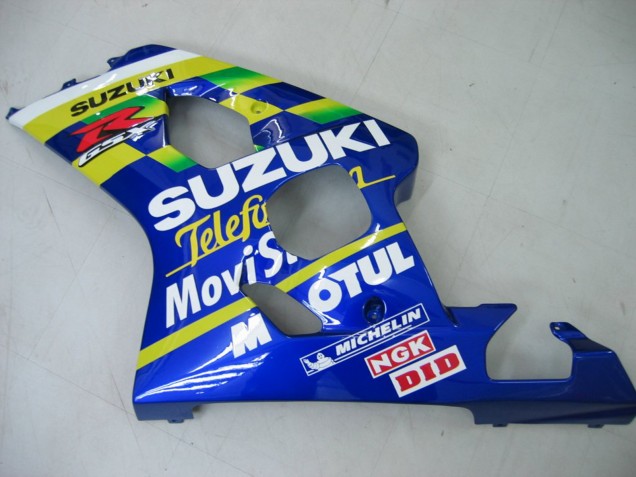 2004-2005 Suzuki GSXR 600 / GSXR 750 Motorcycle Fairings - Blue White Yellow Green Telefonica Motul MoviStar Canada