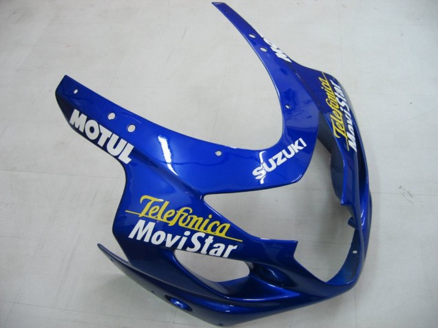 2004-2005 Suzuki GSXR 600 / GSXR 750 Motorcycle Fairings - Blue White Yellow Green Telefonica Motul MoviStar Canada