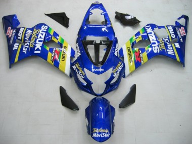 2004-2005 Suzuki GSXR 600 / GSXR 750 Motorcycle Fairings - Blue White Yellow Green Telefonica Motul MoviStar Canada