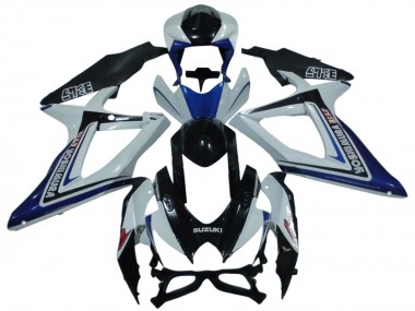 2008-2010 Suzuki GSXR 600 / GSXR 750 Motorcycle Fairings - White Blue Glossy Black Alstare Canada