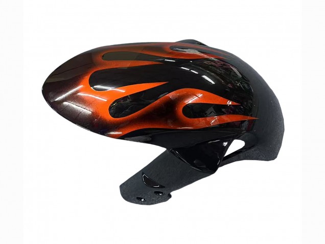2008-2010 Suzuki GSXR 600 / GSXR 750 Motorcycle Fairings - Glossy Black Orange Flame Canada