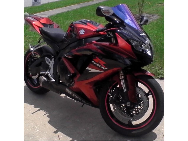 2008-2010 Suzuki GSXR 600 / GSXR 750 Motorcycle Fairings - Red Glossy Black Canada