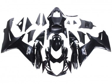 2011-2024 Suzuki GSXR 600 / GSXR 750 Motorcycle Fairings - Glossy Black Matte Black White Decal Canada