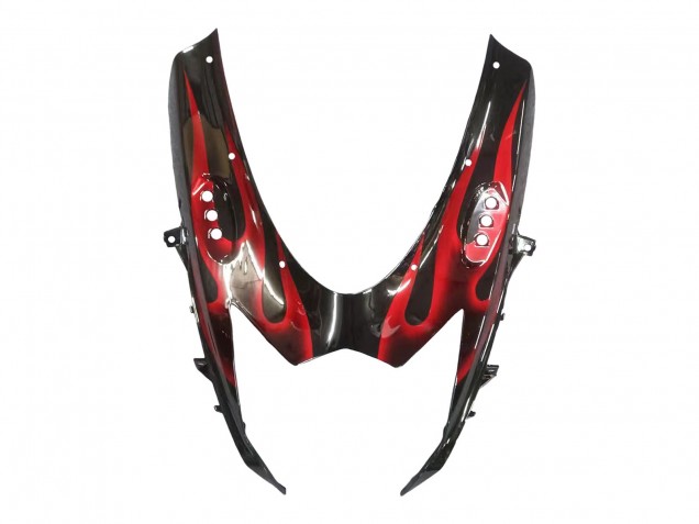 2011-2024 Suzuki GSXR 600 / GSXR 750 Motorcycle Fairings - Glossy Black Red Flame Canada