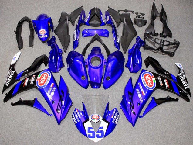 2015-2018 Yamaha YZF R3/R25 Motorcycle Fairings - Blue White Black ENEOS 55 Canada