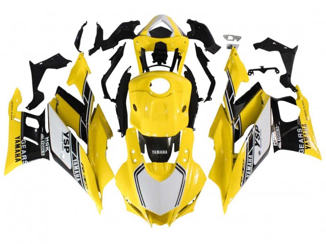 2019-2021 Yamaha YZF R3/R25 Motorcycle Fairings - Yellow White Black Stripe Canada