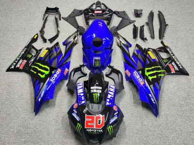 2022-2024 Yamaha YZF R3/R25 Motorcycle Fairings - Blue Green Black Monster ENEOS 20 Canada