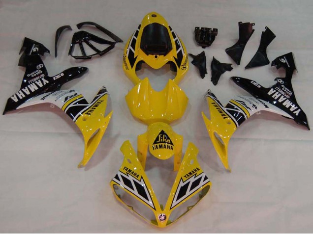 2004-2006 Yamaha YZF 1000 R1 Motorcycle Fairings - Yellow White Glossy Black Canada