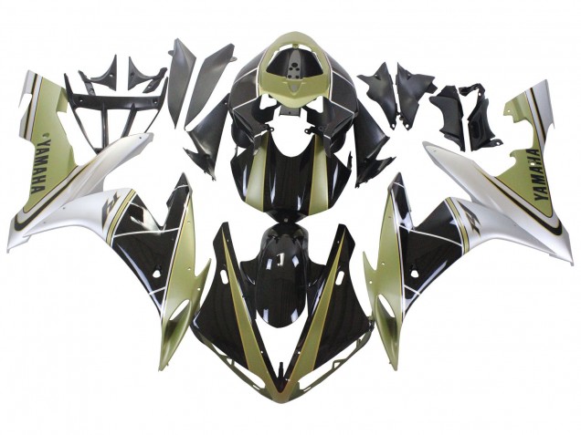 2004-2006 Yamaha YZF 1000 R1 Motorcycle Fairings - Light Gold White Glossy Black Canada