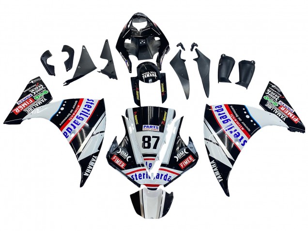 2012-2014 Yamaha YZF 1000 R1 Motorcycle Fairings - Glossy Black White Red Fimer Yamalube Sterilgarda 87 Canada