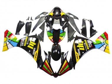 2012-2014 Yamaha YZF 1000 R1 Motorcycle Fairings - Glossy Black Yellow Green Blue Red Color Wheel Canada