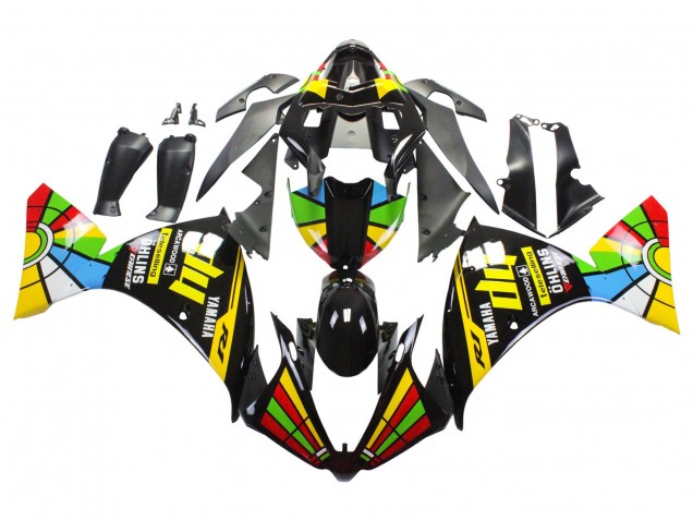 2012-2014 Yamaha YZF 1000 R1 Motorcycle Fairings - Glossy Black Yellow Green Blue Red Color Wheel Canada