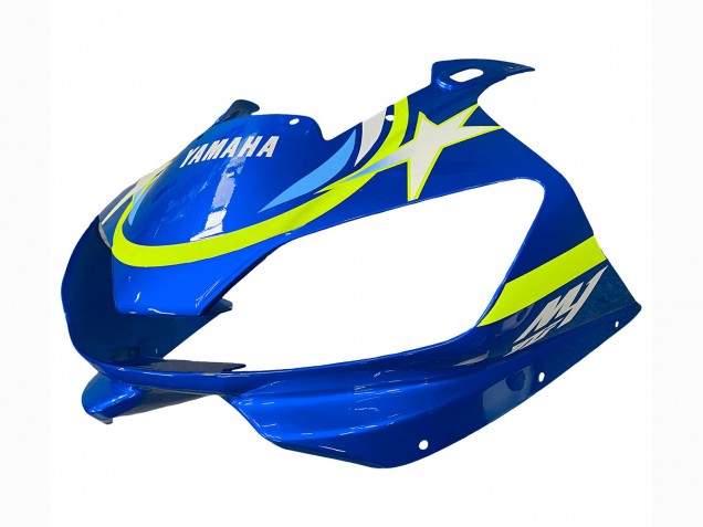 1998-2002 Yamaha YZF 600 R6 Motorcycle Fairings - White Blue Neon Yellow Fiat Motul Michelin Canada