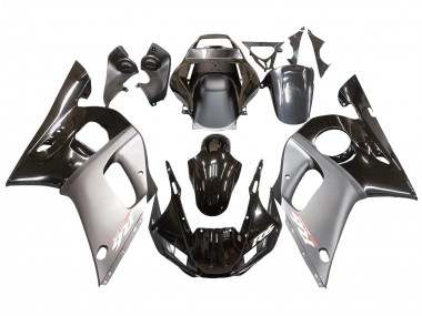 1998-2002 Yamaha YZF 600 R6 Motorcycle Fairings - Silver Glossy Black Canada