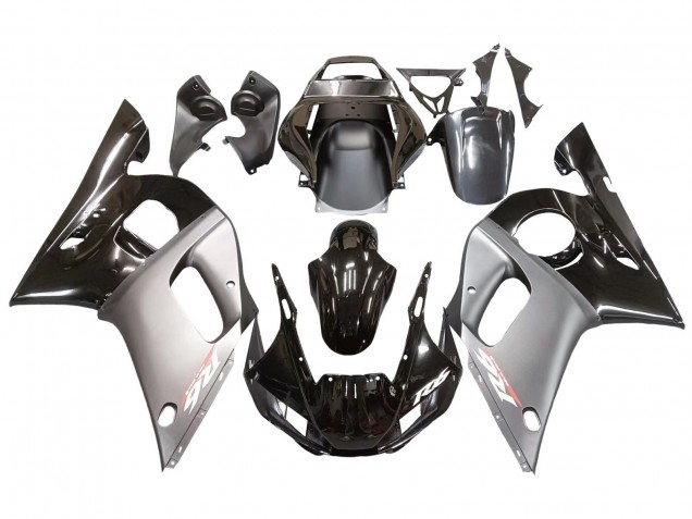 1998-2002 Yamaha YZF 600 R6 Motorcycle Fairings - Silver Glossy Black Canada