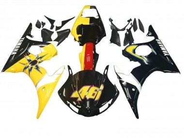 2003-2004 Yamaha YZF R6 Motorcycle Fairings - Yellow Red Glossy Black 46 Canada