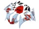 2003-2004 Yamaha YZF R6 Motorcycle Fairings - White Red Lucky Strike Motul Canada