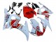 2003-2004 Yamaha YZF R6 Motorcycle Fairings - White Red Lucky Strike Motul Canada