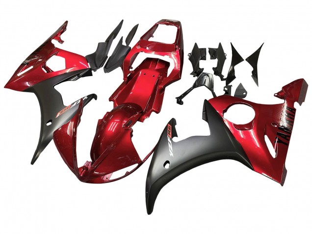 2006-2009 Yamaha YZF R6S Motorcycle Fairing Kits - Red Matte Black Canada