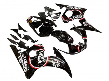 2003-2004 Yamaha YZF R6 Motorcycle Fairings - Glossy Black Red White Lucky Strike Motul Canada