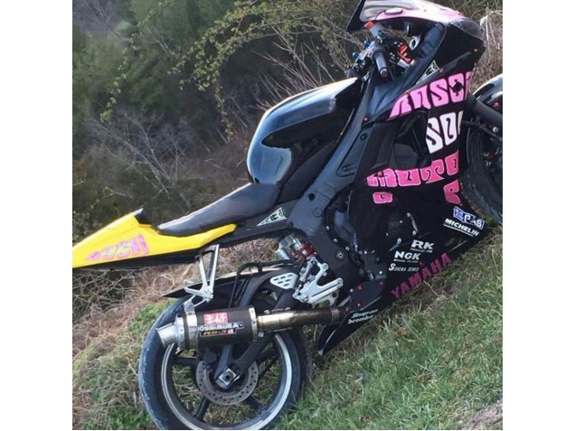 2003-2004 Yamaha YZF R6 Motorcycle Fairings - Yellow Pink Glossy Black Rossi Repsol 46 Canada