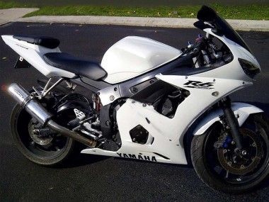 2003-2004 Yamaha YZF R6 Motorcycle Fairings - White Black Decals Canada