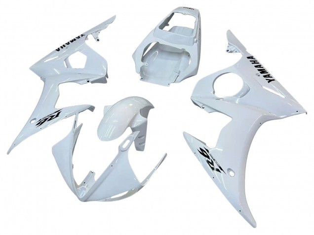 2003-2004 Yamaha YZF R6 Motorcycle Fairings - White Black Decals Canada