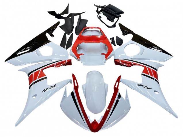 2003-2004 Yamaha YZF R6 Motorcycle Fairings - White Red Glossy Black Canada