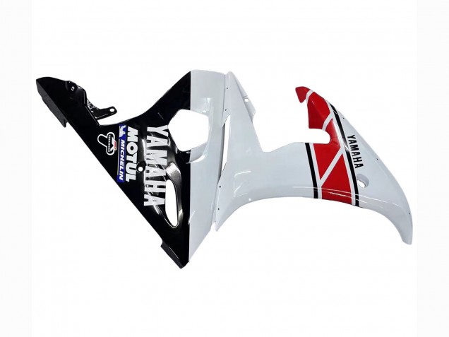 2003-2004 Yamaha YZF R6 Motorcycle Fairings - White Red Glossy Black Motul Canada