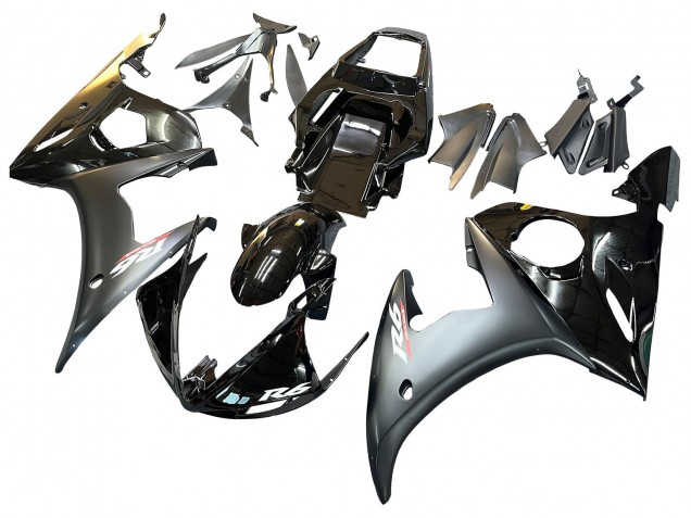 2006-2009 Yamaha YZF R6S Motorcycle Fairings - Glossy Black Matte Black Gold Chameleon Canada