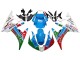 2005 Yamaha YZF 600 R6 Motorcycle Fairings - Light Blue White Green Red Kastinee Dunlop Motul Canada